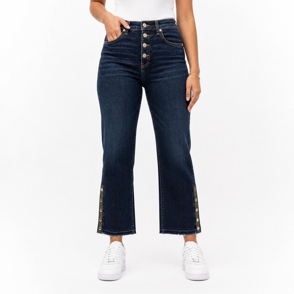 Veronica Beard Other - Veronica Beard Vintage Style Jeans Women's Sz 32 Carolyn 10"  Boot  Side Snaps